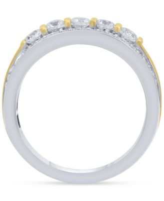 Men's Diamond Openwork Band (1 ct. t.w.) in 10k Two-Tone Gold