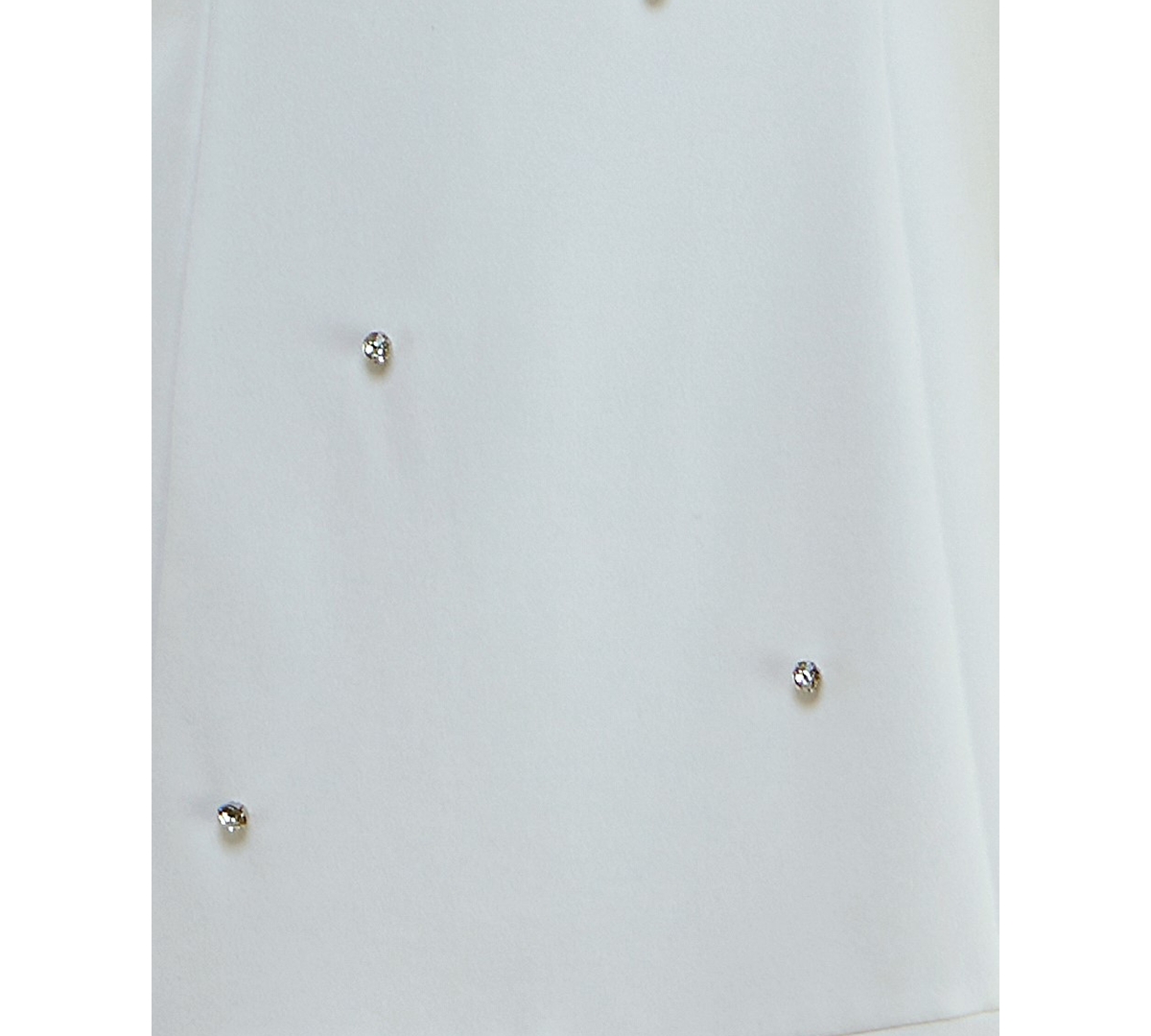 Shop Crystal Doll Juniors' Puff-sleeve Rhinestone-trim Dress In White