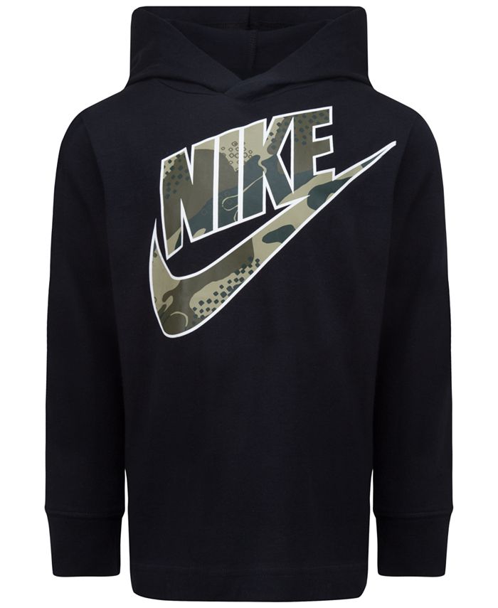 Nike Little Boys Sportswear Club Camo Hooded Long Sleeve Jersey ...