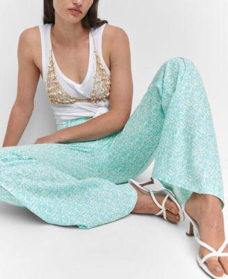 MANGO Women's Floral Linen Pants
