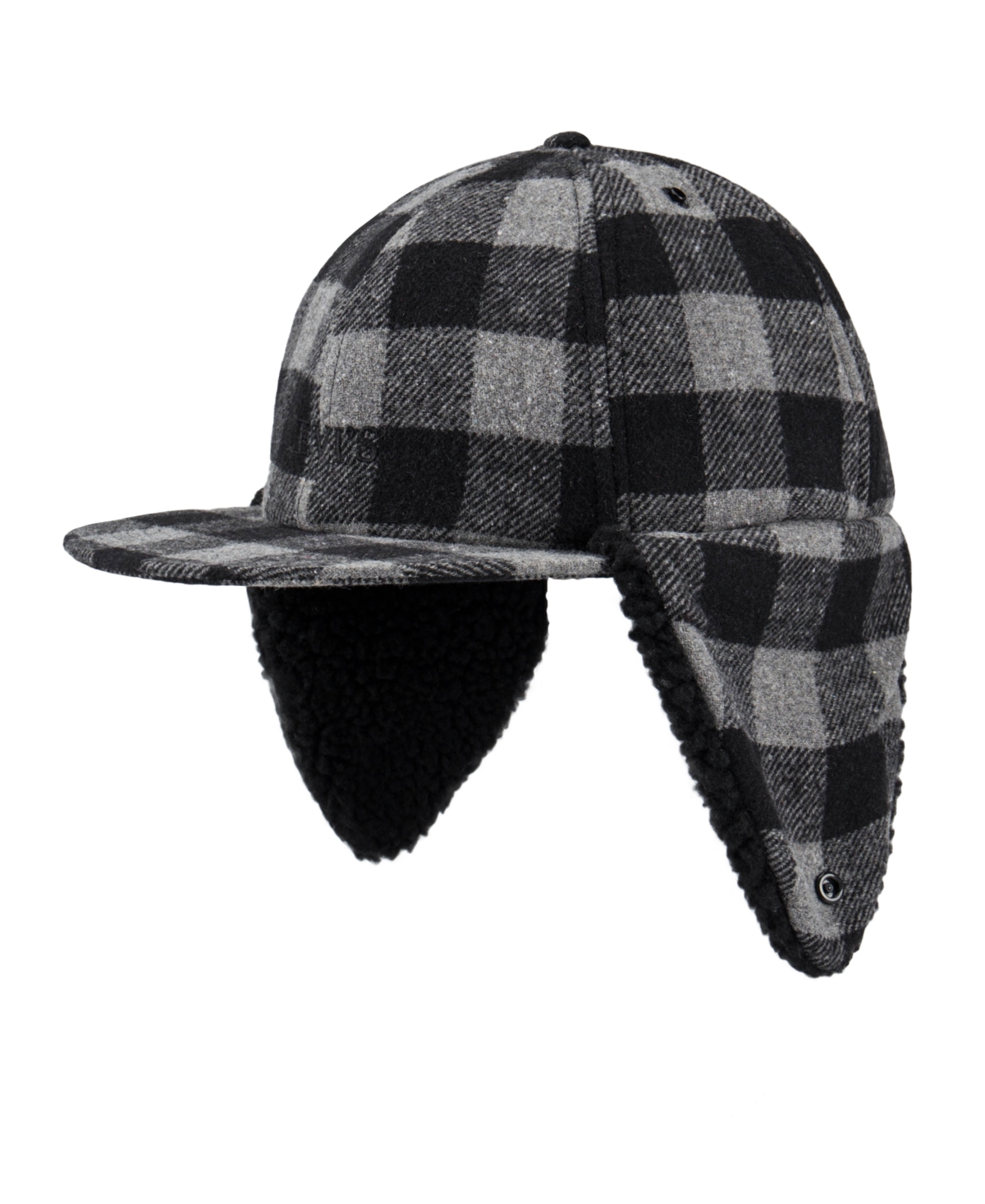 Men's Corduroy and Sherpa Hunter Hat with Ear Flaps - Black