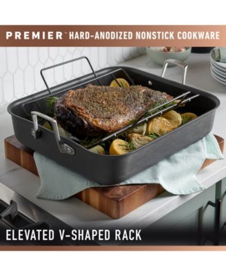 Premier Hard-Anodized Nonstick 16" Roasting Pan with Rack