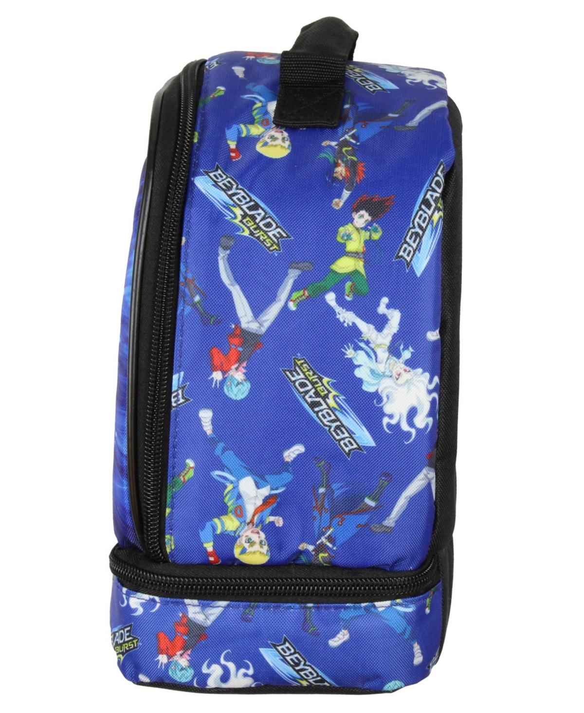 Beyblade Burst Spinner Top Anime Characters Dual Compartment Insulated Lunch Box Bag Tote