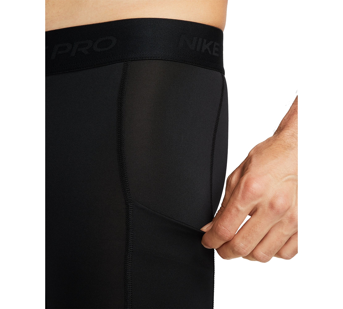 Nike Men's Pro Slim-Fit Dri-fit Fitness Tights -white