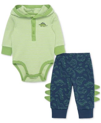 Little Me - Baby Boys Cotton Dino Bodysuit and Printed Pants, 2 Piece Set