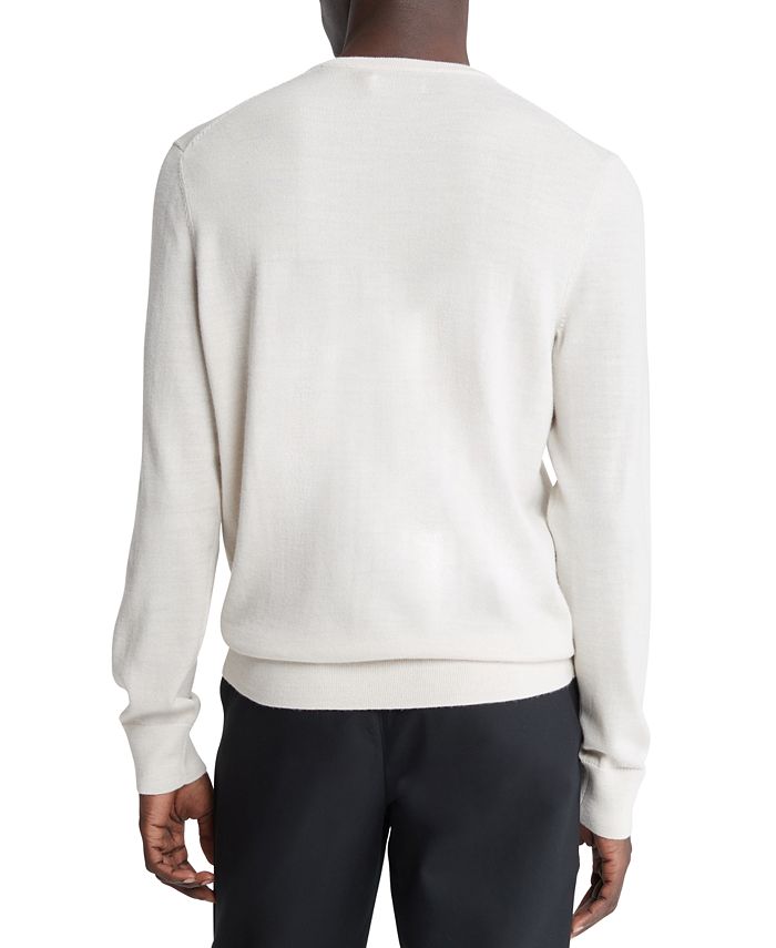 Calvin Klein Men's Merino V-Neck Sweater Blue Size Large