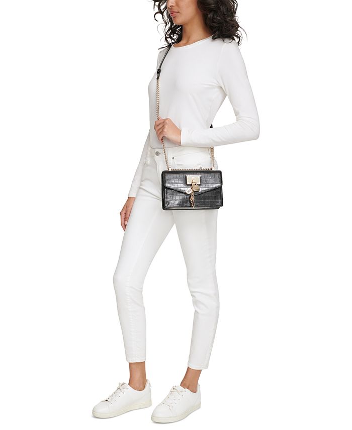 DKNY Elissa Small Faux Leather Flap Shoulder Bag Macy's