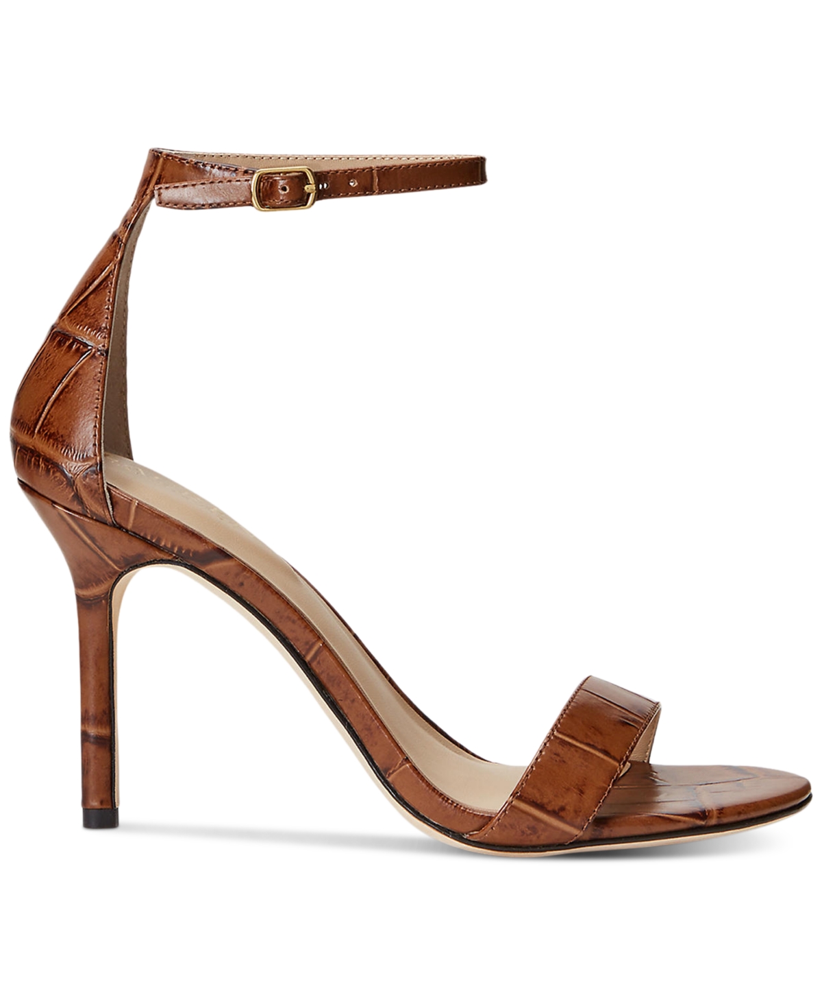 Shop Lauren Ralph Lauren Women's Allie Ankle-strap Dress Sandals In Soft Bronze
