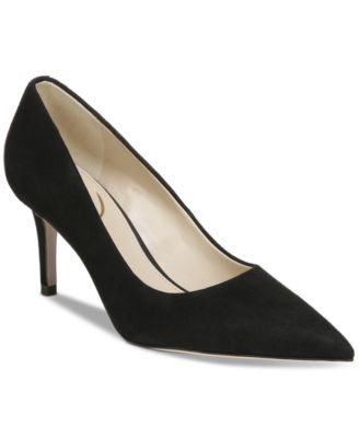 Black and fashion white low heel pumps