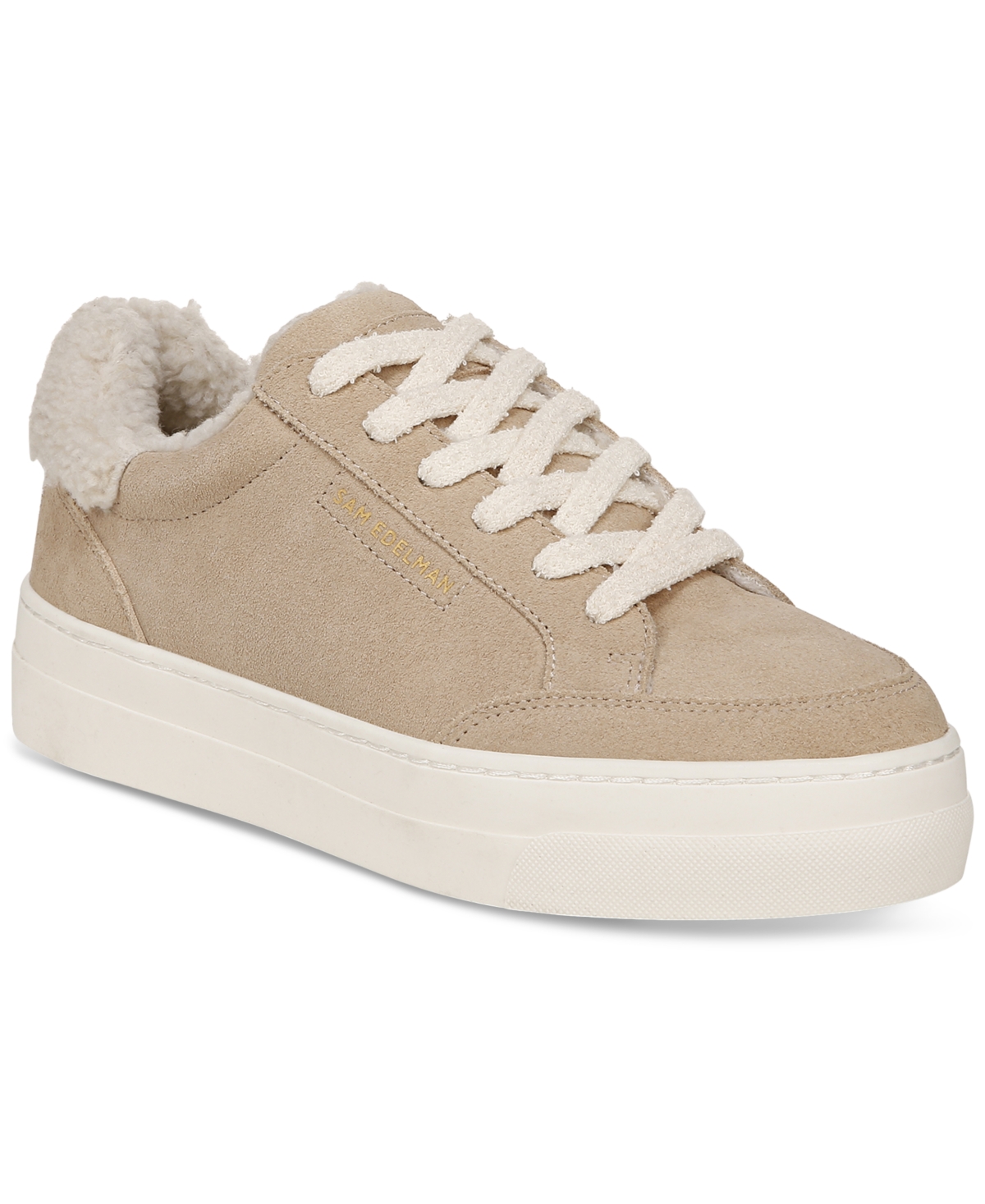 Sam Edelman Women's Wess Cozy Lace-up Low-top Sneakers In Sesame