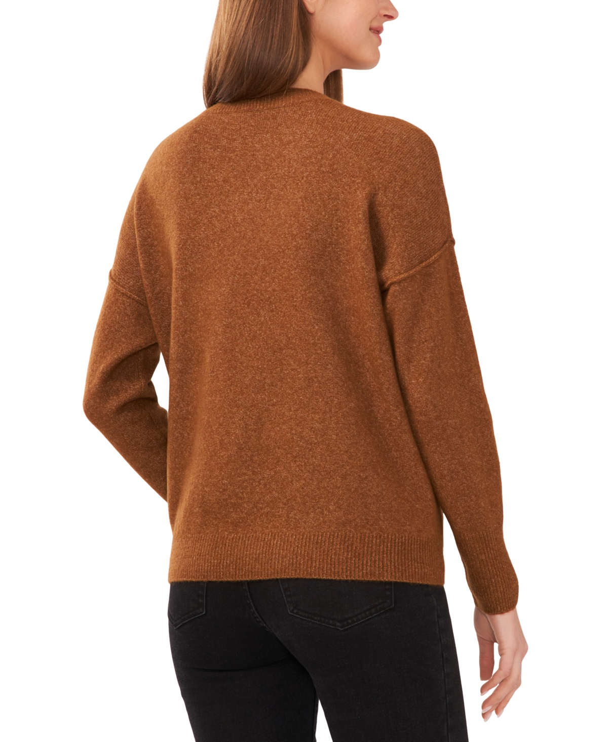 Vince Camuto Women's Cozy Long Sleeve Extend Shoulder Sweater In Brown