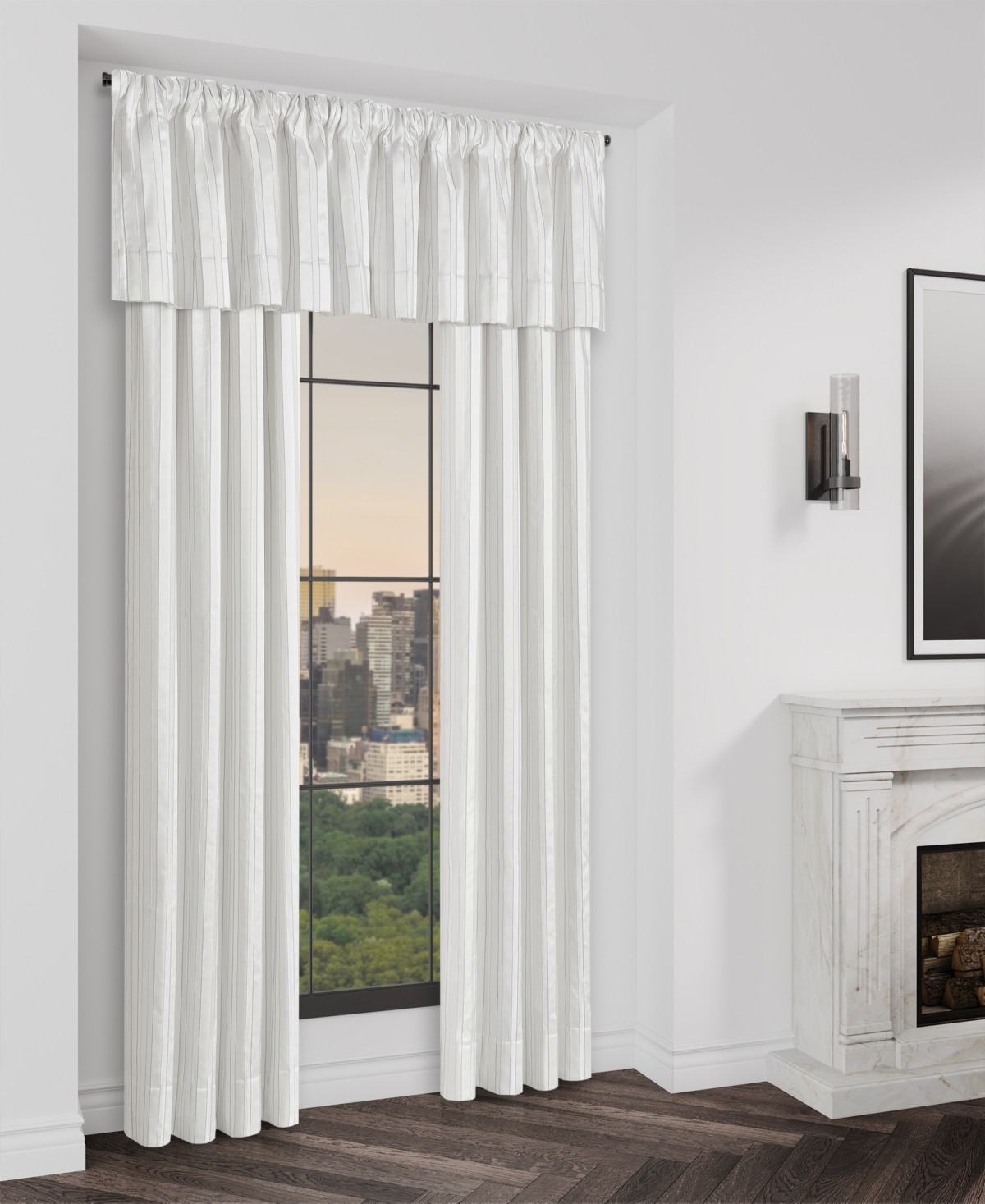 Shop J Queen New York Calvari Window Straight Valance In Platinum