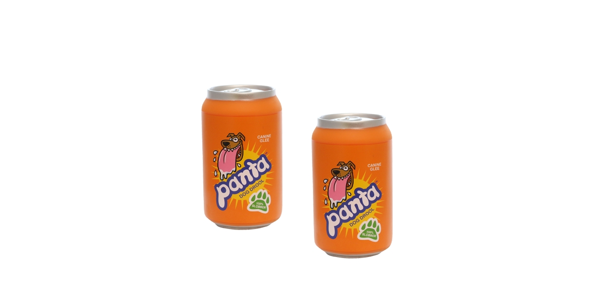Soda Can Panta, 2-Pack Dog Toys - Open Orange