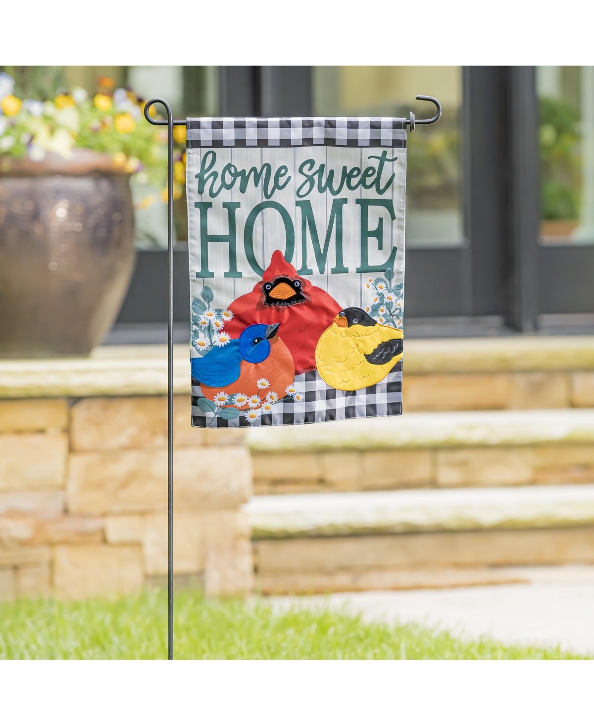 Evergreen Portly Birds Garden Applique Flag 12.5 x 18 Inches Indoor Outdoor Decor