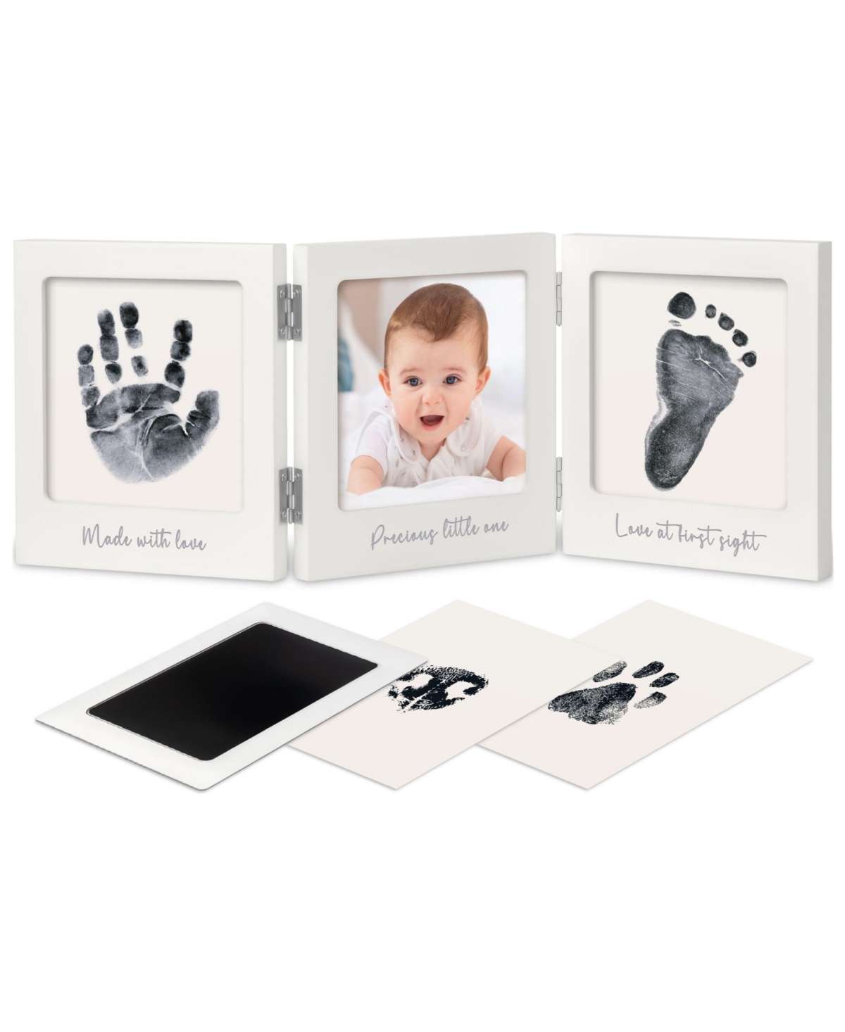 KeaBabies Fond Inkless Baby Handprint and Footprint Kit for Newborn Boys & Girls, Dog Paw Print Kit, Baby Gift -silver