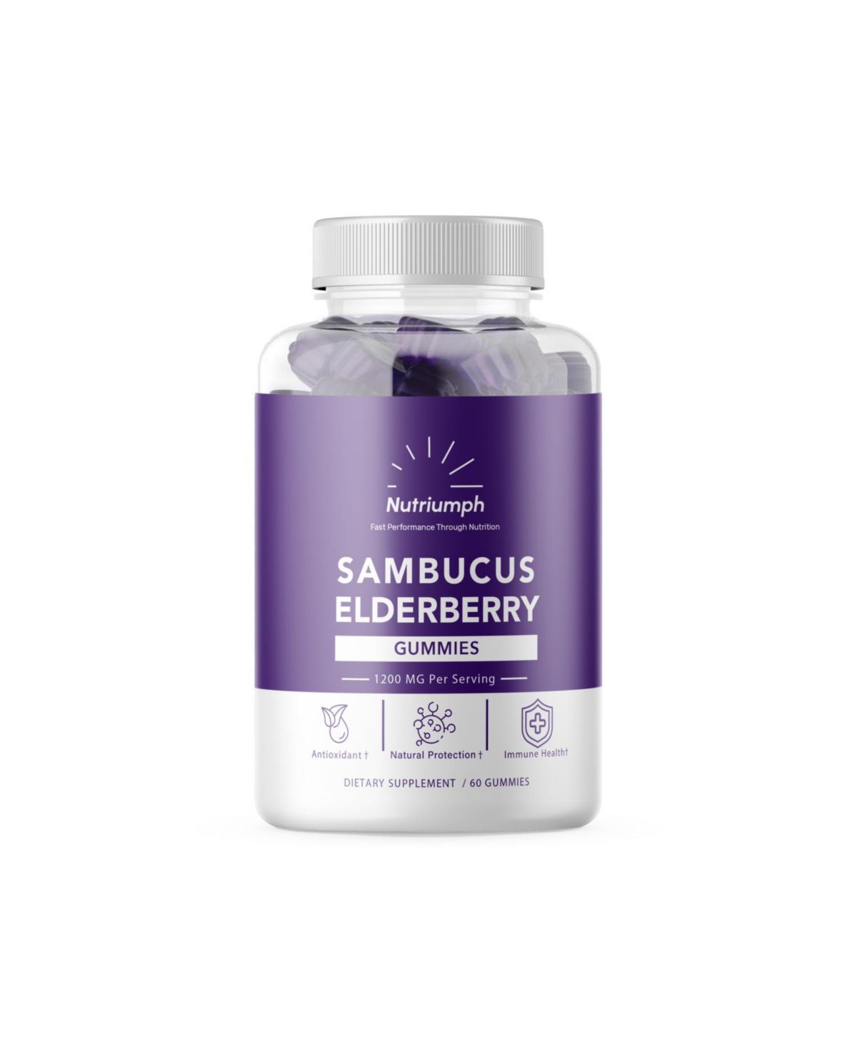 Elderberry Gummies supplement with Vitamin C and Zinc - Immunity Boost 60 gummies