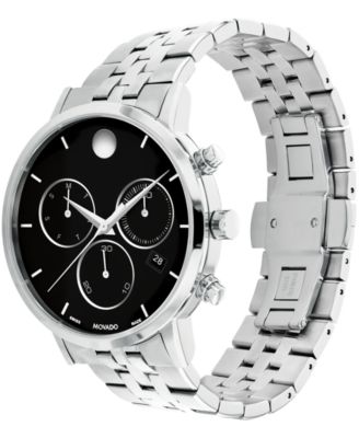 Men's Museum Classic Swiss Quartz Chrono Silver Tone Stainless Steel Watch 42mm