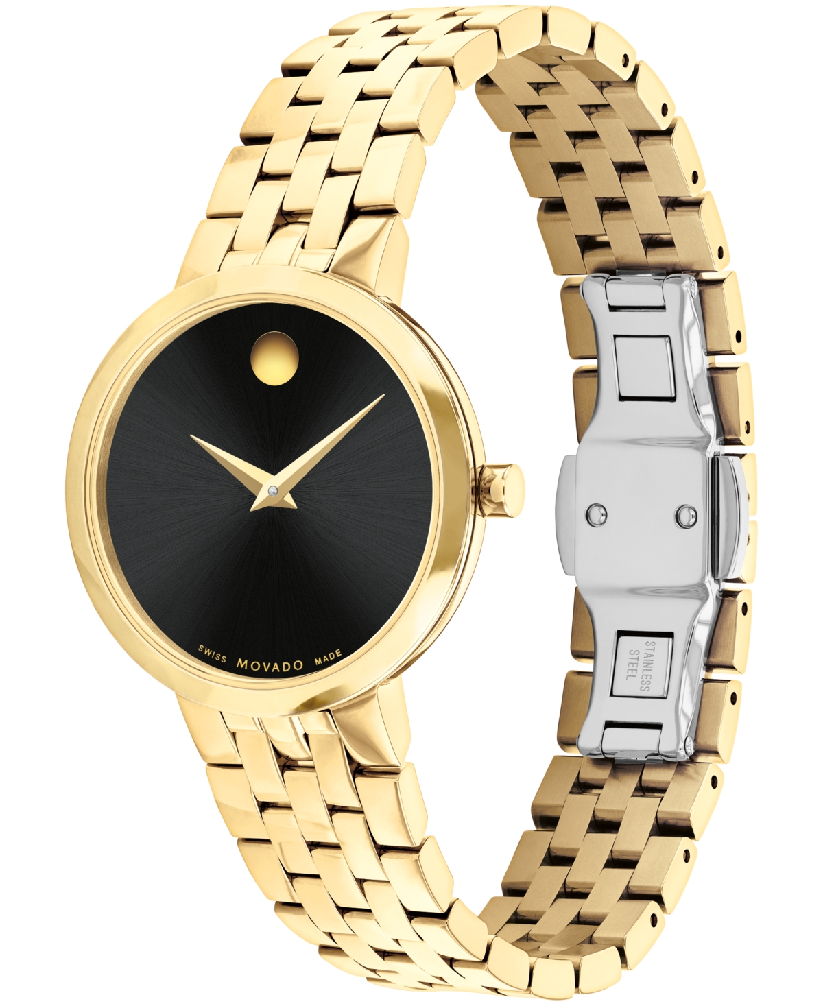 Shop Movado Women's Museum Classic Swiss Quartz Yellow Pvd Watch 30mm In Gold-tone