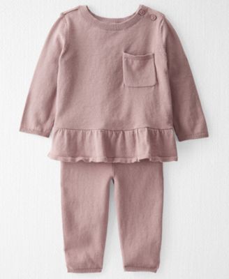 Carter's - Baby Girls 2-Pc. Cotton Sweater Knit Top & Bottom Set