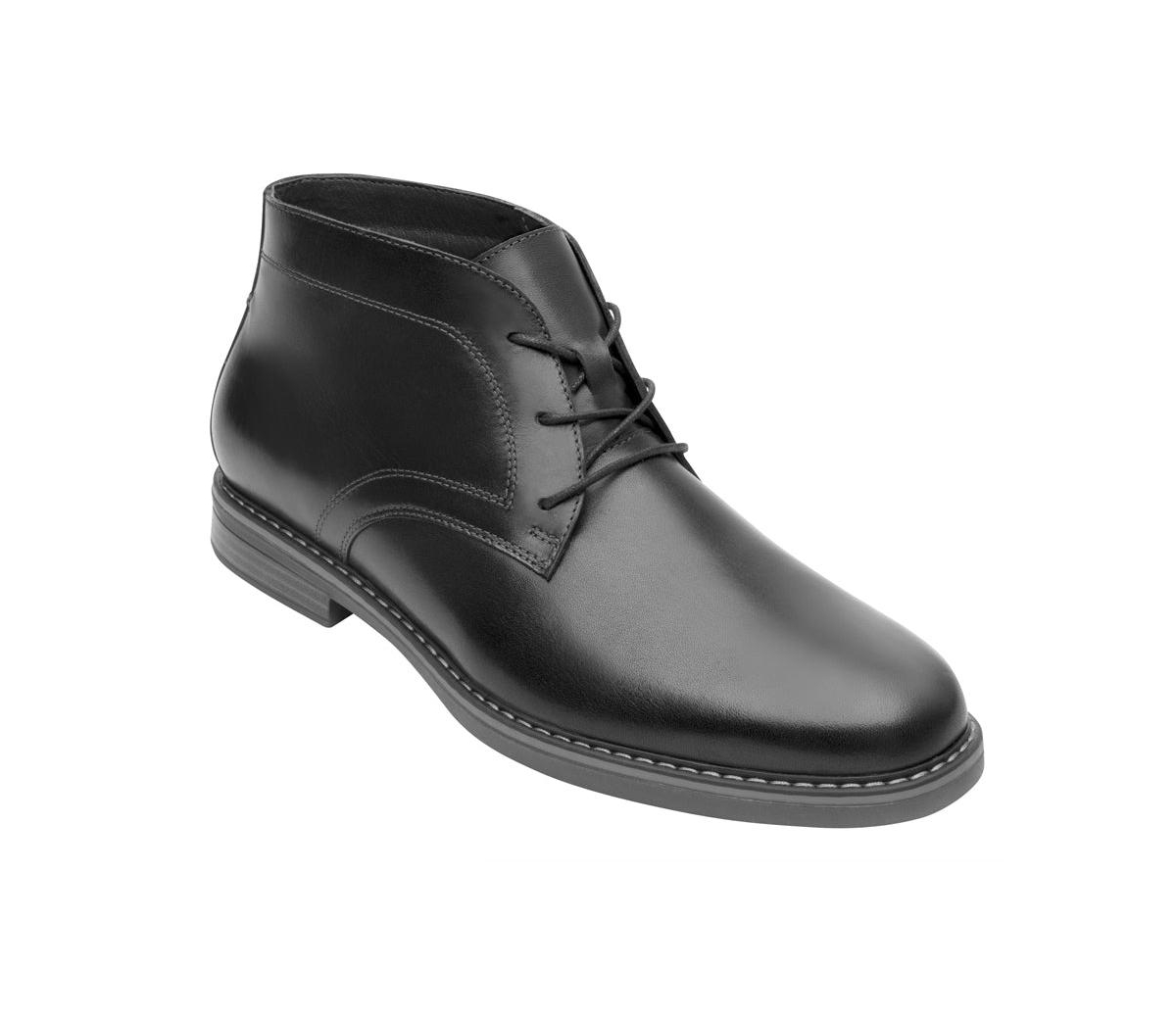 Men´s Black Leather Lace-Up Boots - Black