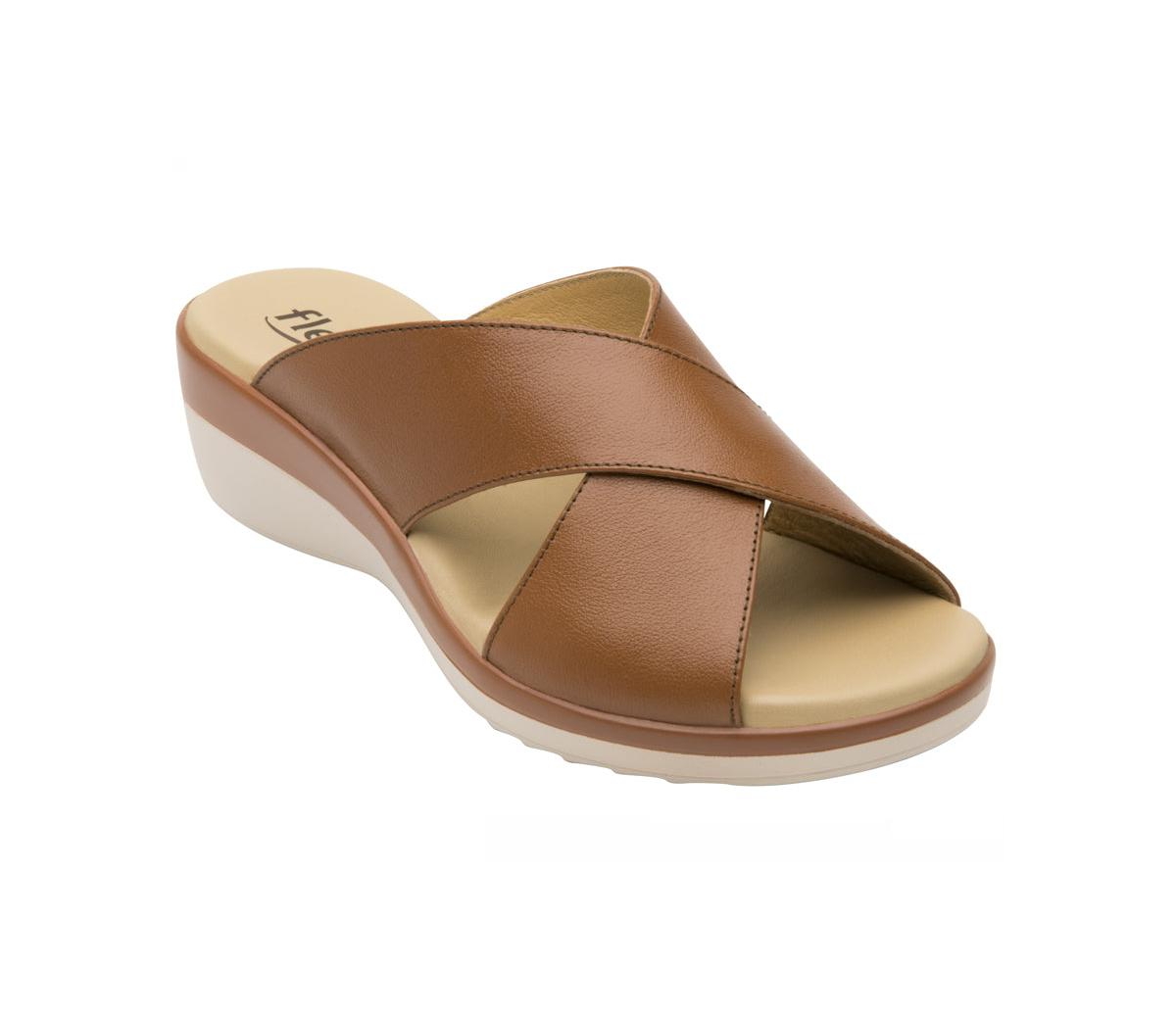 Flexi Women´s Leather Slipon Sandals 116011 In Brown ModeSens