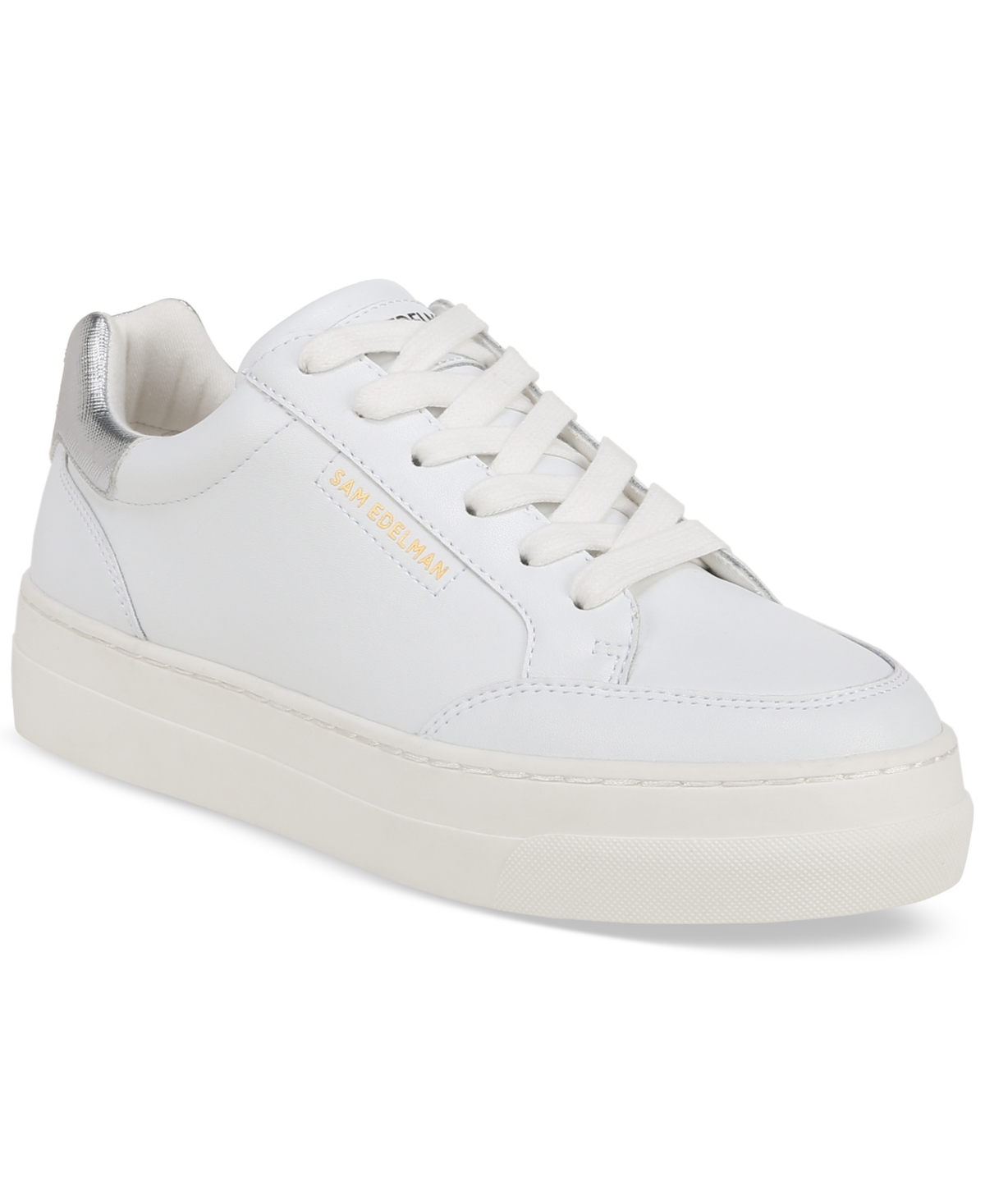 Shop Sam Edelman Women's Wess Lace-up Low-top Sneakers In Bright White