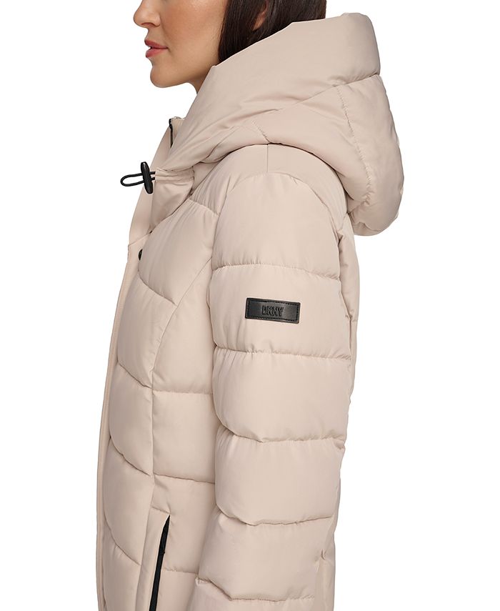 DKNY Women's Bibbed Hooded Puffer Coat - Macy's