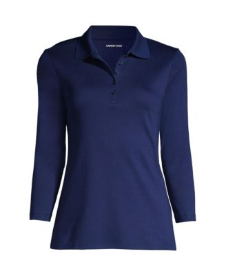 Plus Size Supima Cotton 3/4 Sleeve Polo Shirt