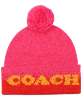 COACH - Women's Colorblocked Ombr&eacute; Pom Pom Beanie