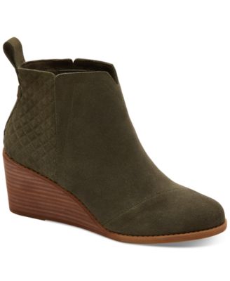 TOMS - Women's Clare Slip-On Wedge Booties