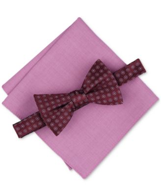 Bar III - Men's Medallion Bow Tie & Pocket Square Set