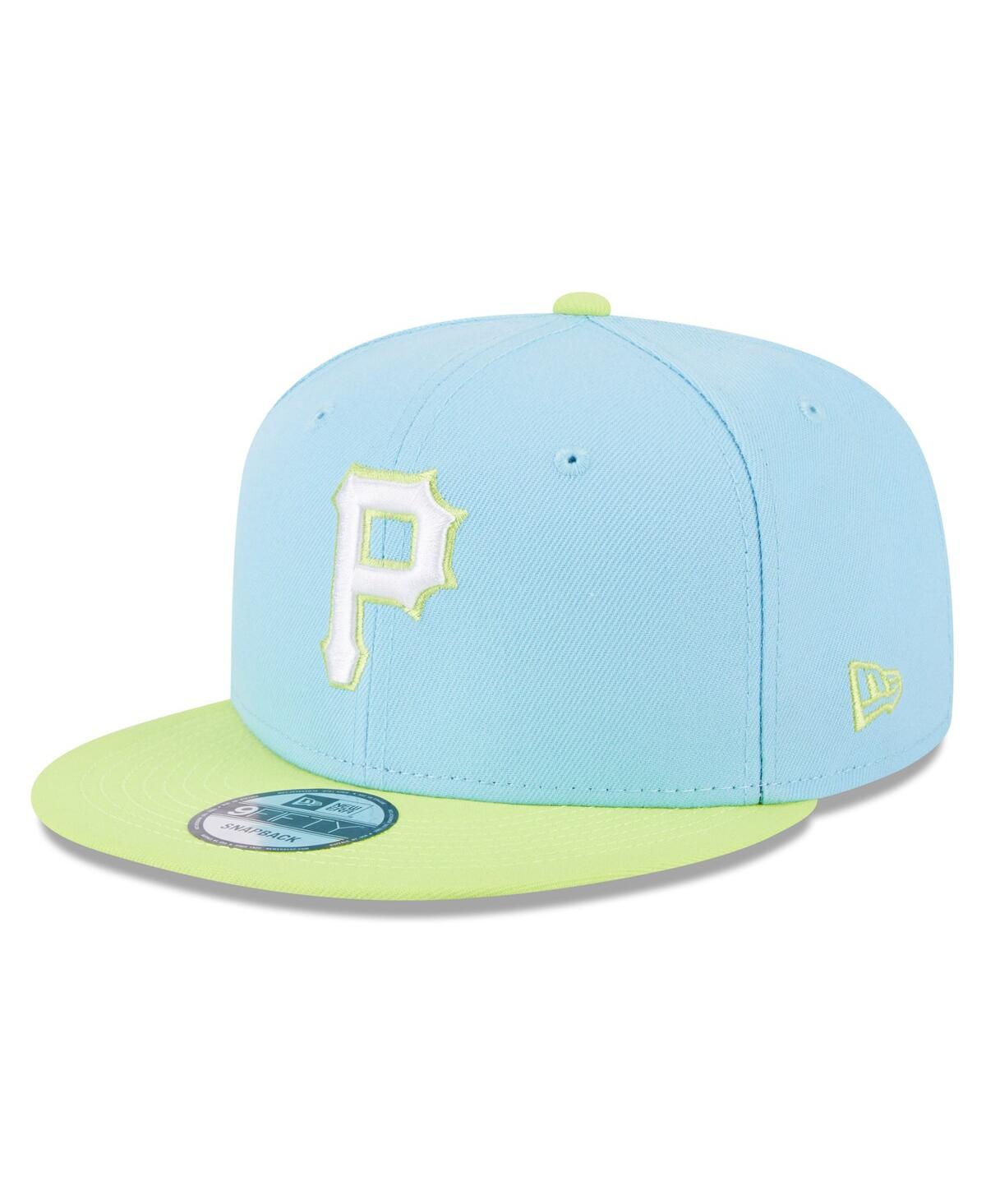 Shop New Era Men's  Light Blue, Neon Green Pittsburgh Pirates Spring Basic Two-tone 9fifty Snapback Hat In Light Blue,neon Green
