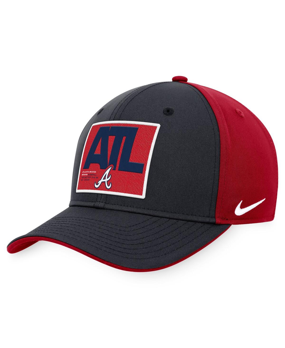 Nike Atlanta Braves Classic99 Color Block  Men's Mlb Adjustable Hat In Navy,red