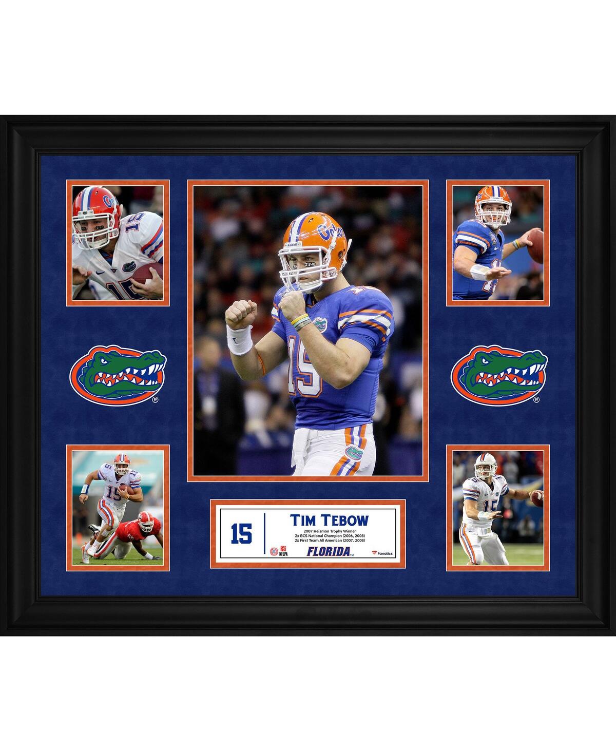 Fanatics Authentic Tim Tebow Florida Gators Framed 5-photo Collage In Multi