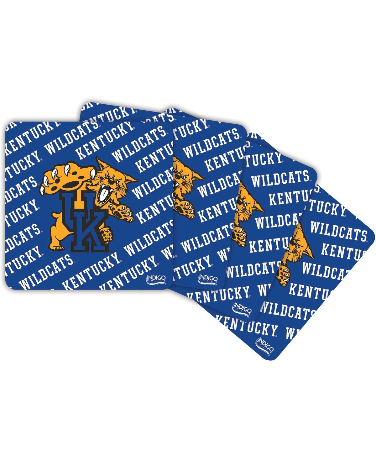 Indigo Falls Kentucky Wildcats Four-pack Square Repeat Coaster Set In Multi