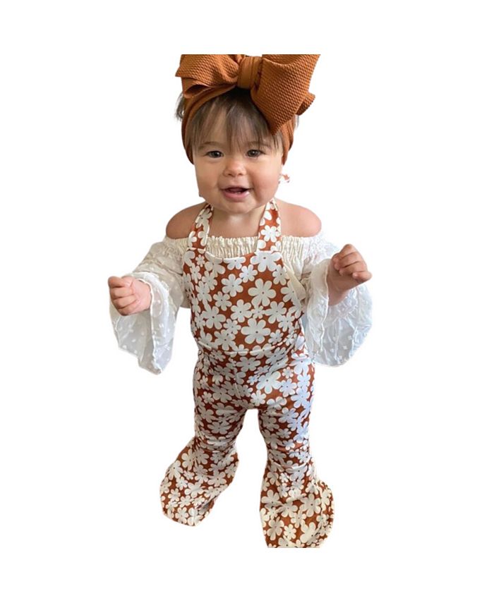 Bailey's Blossoms Baby Girls One Piece Andi Pleated Bell Bottom