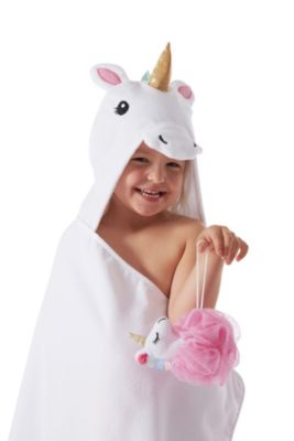 Complete Juvi Unicorns Themed Fabric 5 Piece Shower Curtain Bathroom Set