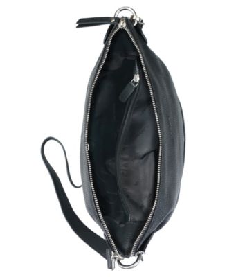 Pebbled Collection Susan Leather Crossbody Hobo Bag