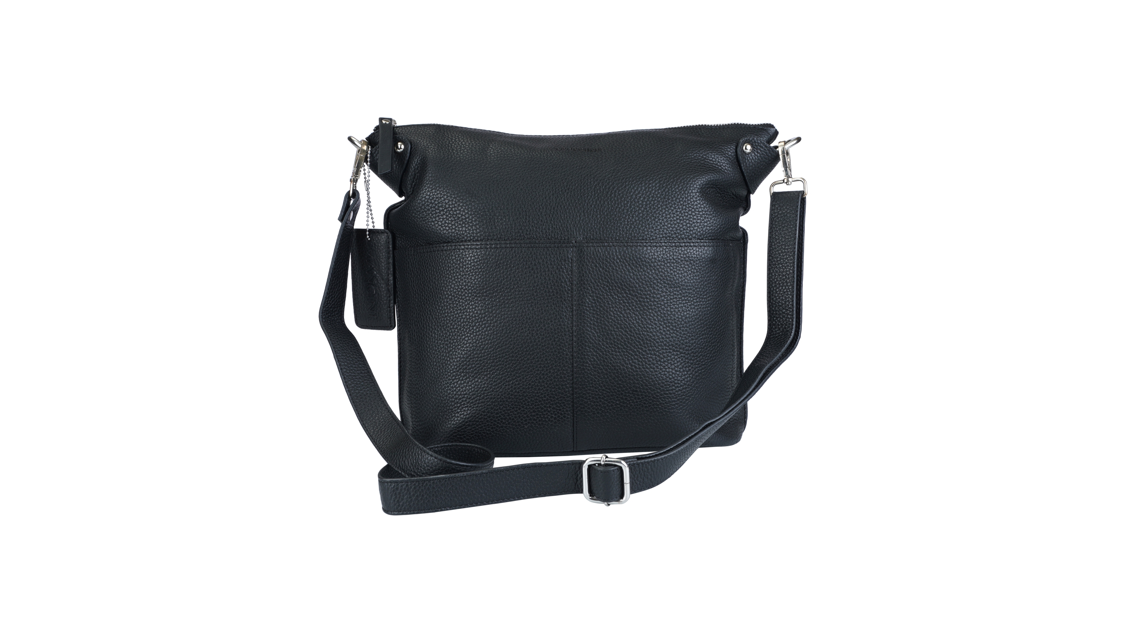 Mancini Pebbled Collection Susan Leather Crossbody Hobo Bag