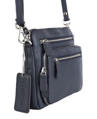 Pebbled Collection Valerie Leather Mini Crossbody Bag