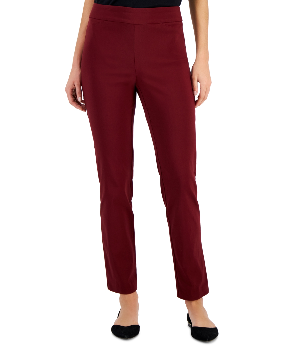 Jm Collection Women's Cambridge Woven Pull-on Pants, Created For Macy's In Dark Rust