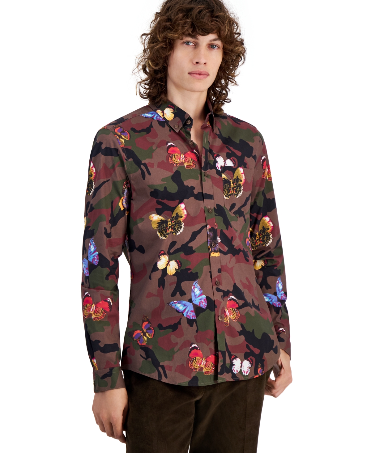 Shop Paisley & Gray Men's Brian Camo-print Shirt In Butterfly Camo
