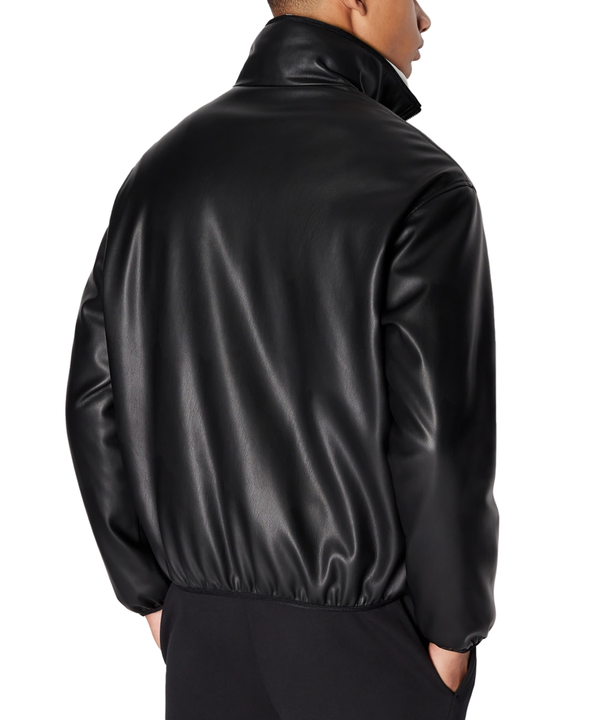 Armani exchange men's leather jacket sale
