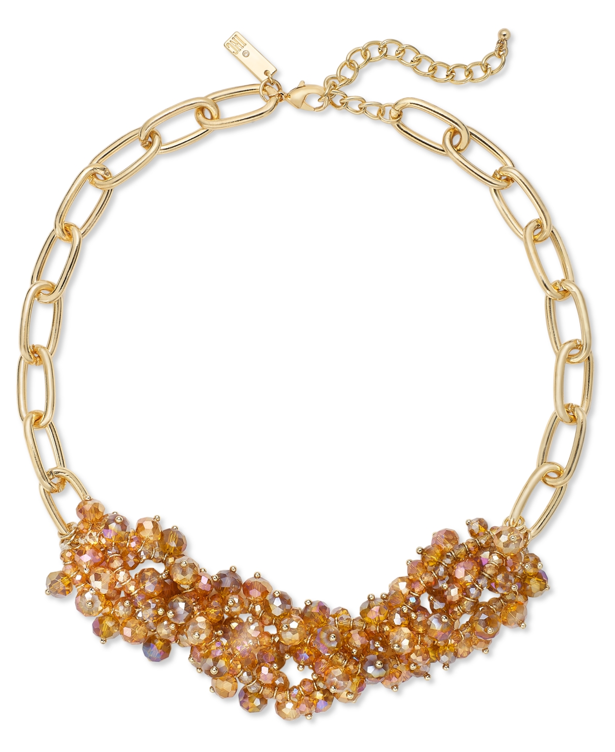Inc International Concepts Gold-tone Bead Cluster Necklace 18.5"+3 Extender, Created For Macy's In Brown