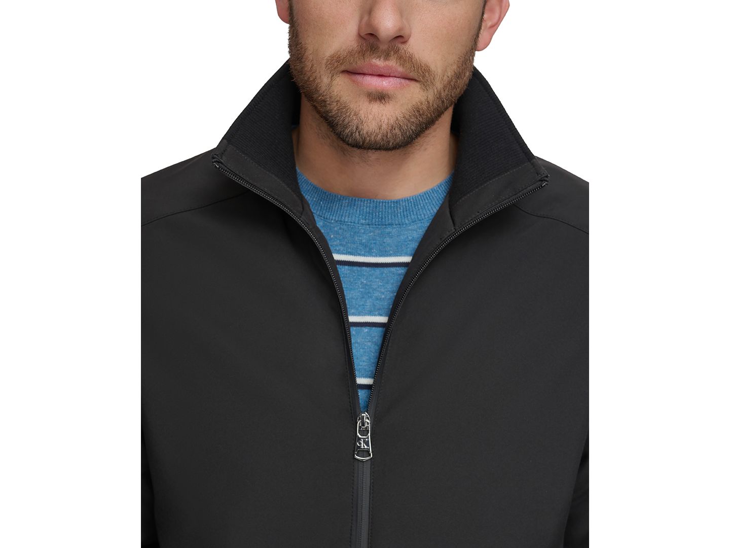Мужская куртка Calvin Klein Classic Midweight Stand Collar, цвет: Чёрный — фото 3