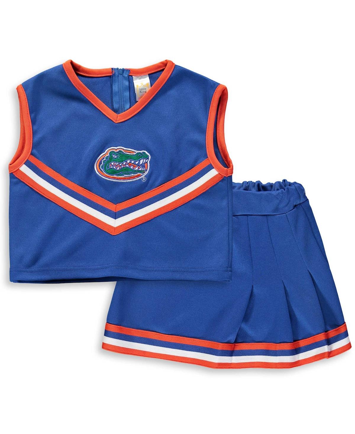 Little King Apparel Kids' Big Girls Royal Florida Gators Two-piece Cheer Set