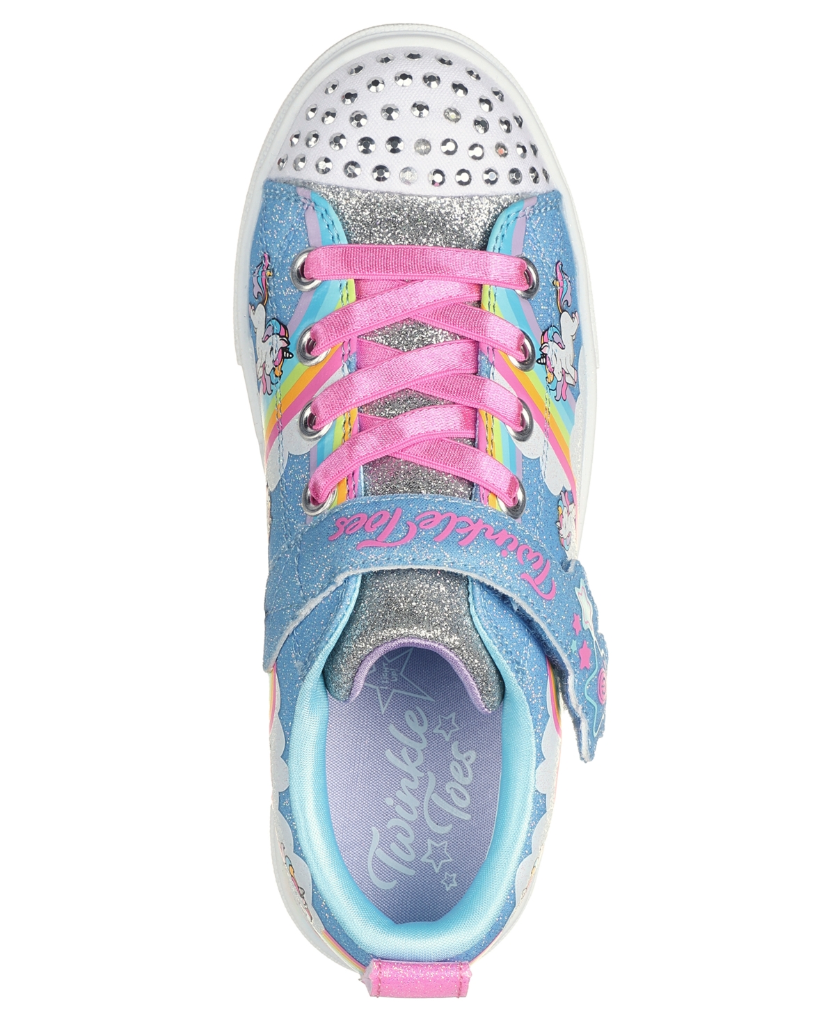 Skechers Little Girls Twinkle Toes - Twinkle Sparks - Unicorn Adjustable Strap Light-Up Casual Sneakers from Finish Line - Multi