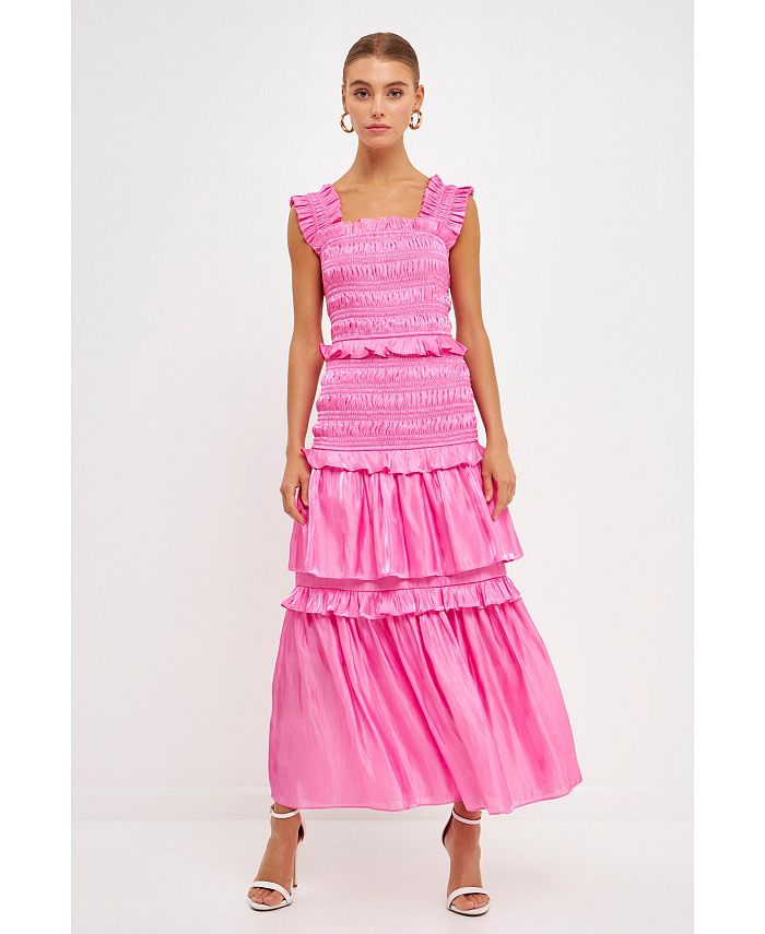 endless rose Women's Sheen Smocked Maxi Dress - Macy's