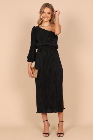 knee length dresses for ladies V-Neck Front-Twist Ribbed Casual Midi Dress Mauve / XLarge