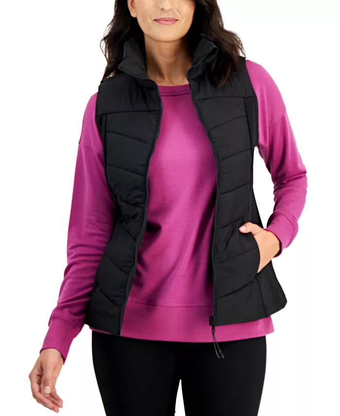 Women's Sleeveless Zip-Front Puffer Vest - thumbnail 4